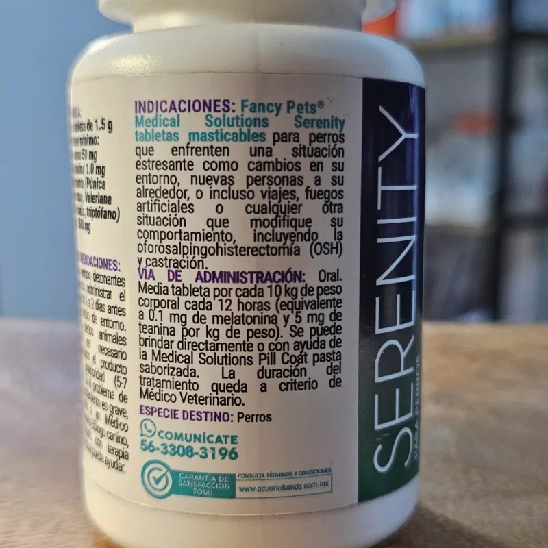 SERENITY SUPLEMENTO CALMANTE PARA PERROS60 TAB (ansiedad, estrés, agresividad)