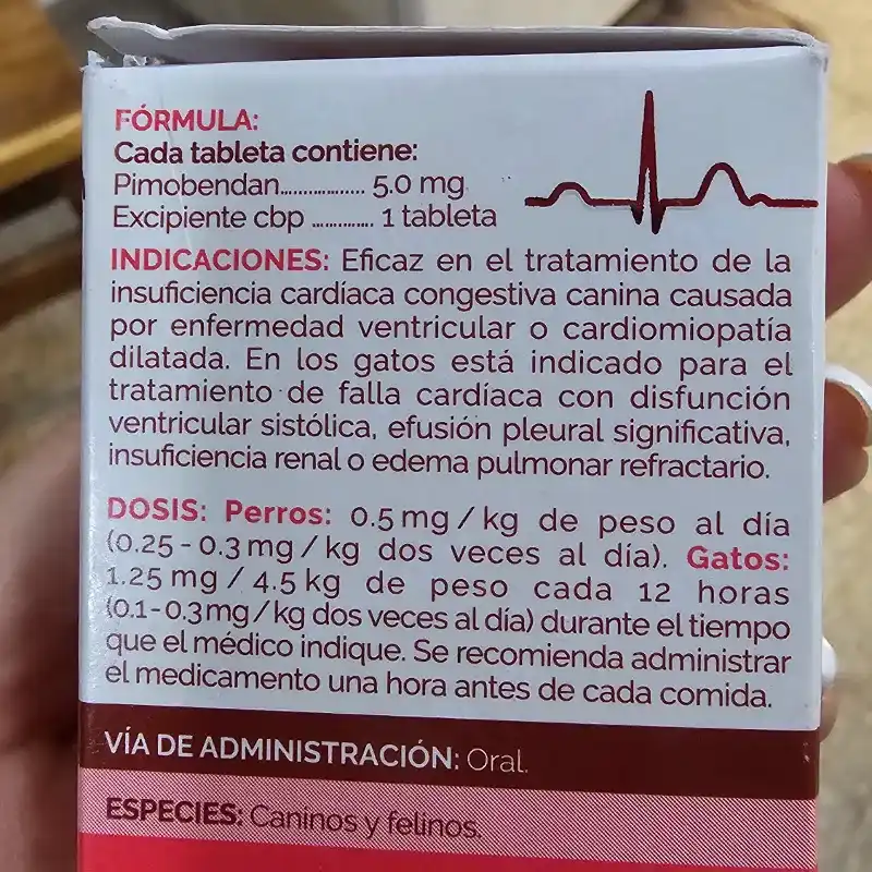 INODIL PIMOBENDAN 5 mg (POMO DE 28 TABLETAS)