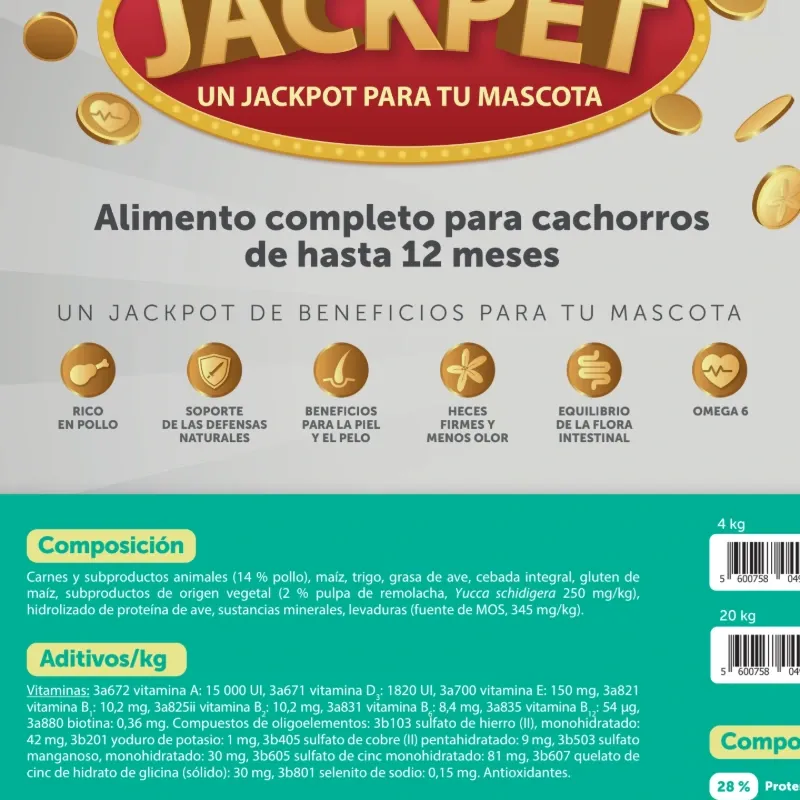 JACKPET CACHORROS 4 KG