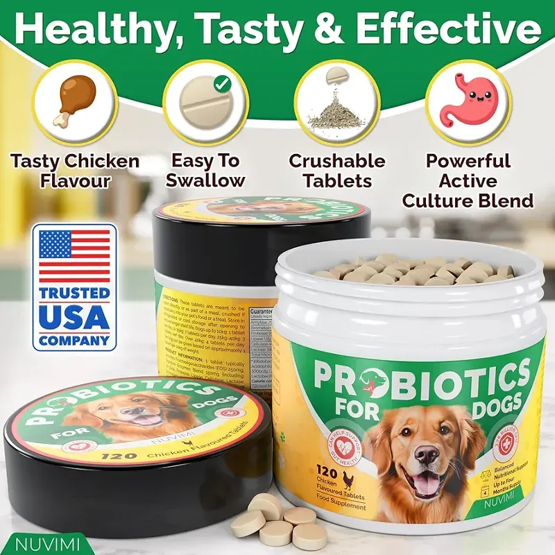 NUVIMI PROBIOTICOS PARA PERROS 120 TABLETAS 