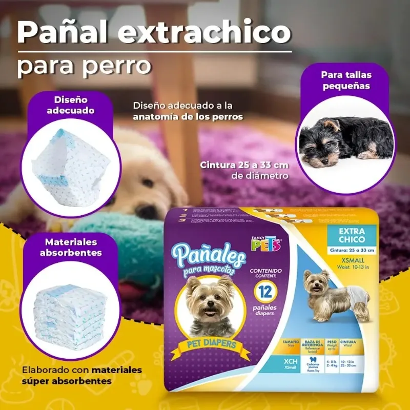 PAÑALES DESECHABLES TALLA EXTRA CHICO (XCH)