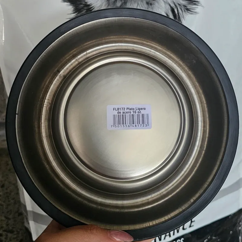 PLATO ANTIDESLIZANTE DE ACERO INOXIDABLE 16 OZ