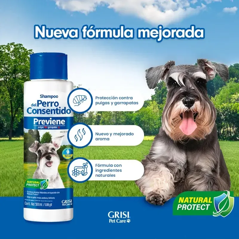 SHAMPOO PERRO CONSENTIDO (pulgas y garrapatas) 500 ML