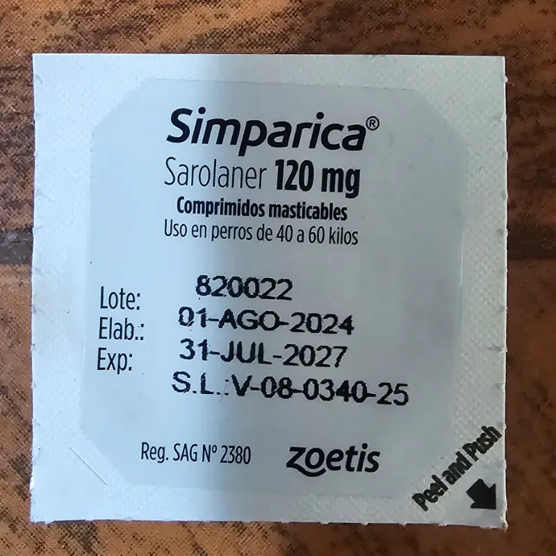 SIMPÁRICA 120 MG (40-60 KG) SAROLANER