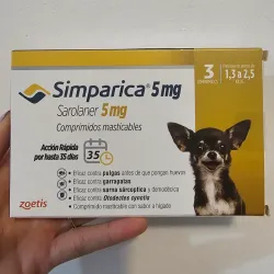 SIMPÁRICA 5 MG (1.3-2.5 kg) SAROLANER