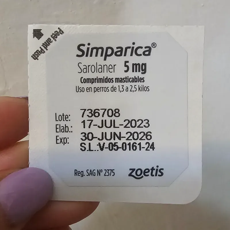 SIMPÁRICA 5 MG (1.3-2.5 kg) SAROLANER