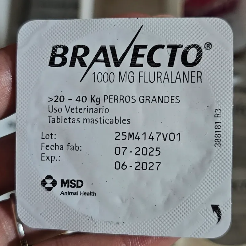 Bravecto para Perros Grandes (20 a 40 kg) - Pastilla Masticable