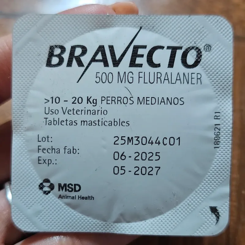 Bravecto para Perros Medianos (10 a 20 kg) - Pastilla Masticable