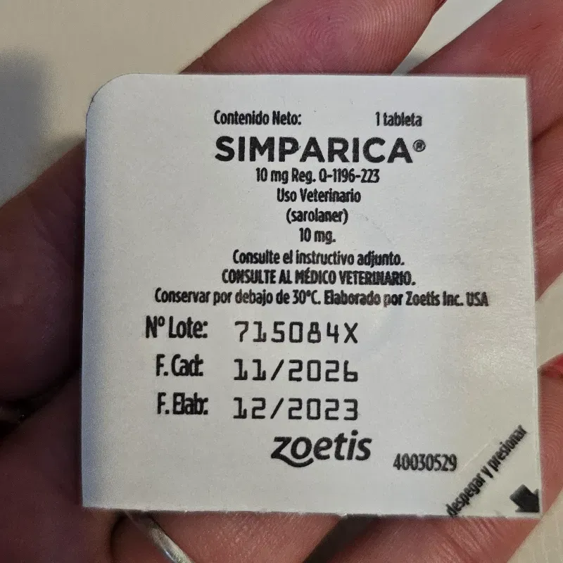 SIMPARICA 10 MG (2.5-5 KG) SAROLANER 