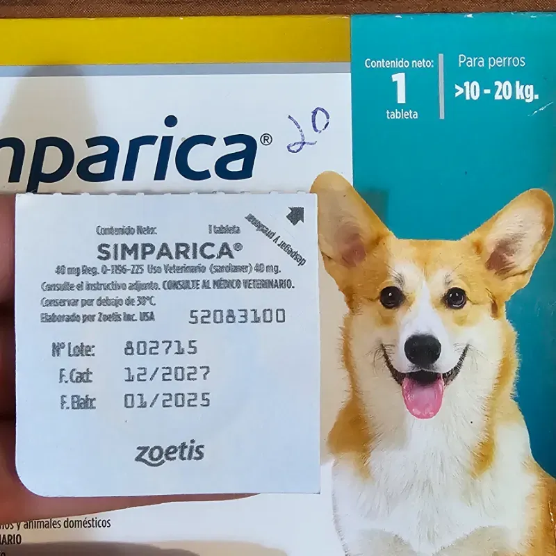 SIMPÁRICA 40 MG (10-20 KG) SAROLANER 