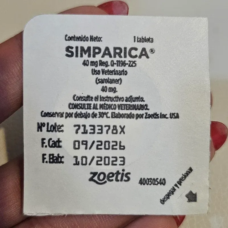 SIMPÁRICA 40 MG (10-20 KG) SAROLANER 