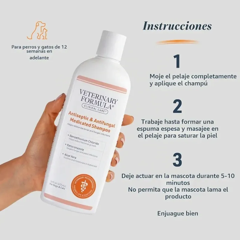 VETERINARY FORMULA CLINICAL CARE 16 OZ (Champú Medicado Antiséptico y Antifúngico)