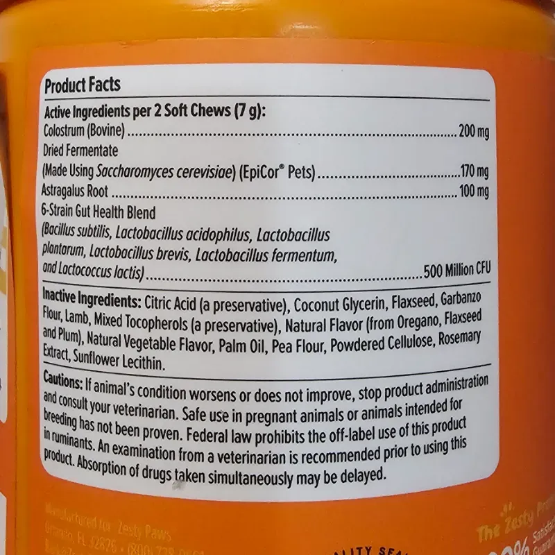 ALERGIA E INMUNIDAD ZESTY PAWS 90 MASTICABLES