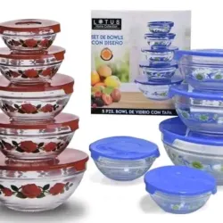 Set de envases de vidrio con tapa