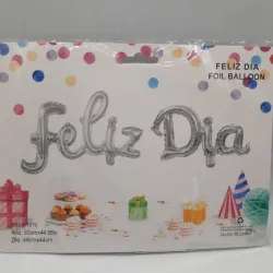 ‼️Cartel de globos - Feliz Día‼️ Plateado
