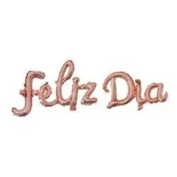 ‼️Cartel de globos - Feliz Día‼️ Rosa viejo
