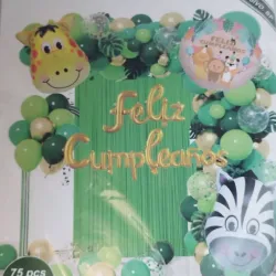 CODT11 Set de globos de 75 piezas- Temática animales del Zoo