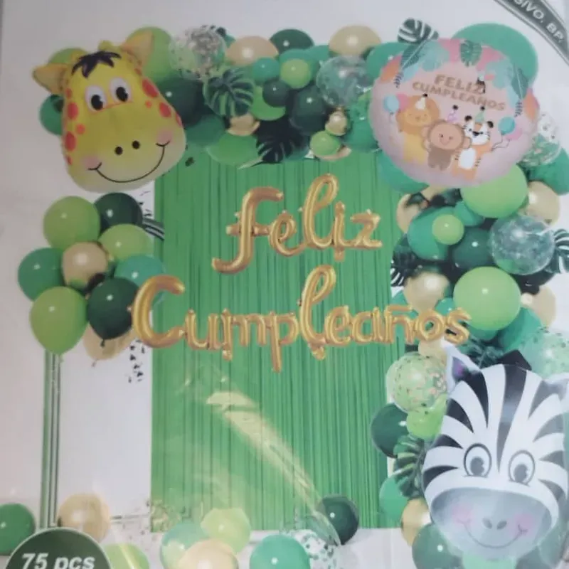 CODT11 Set de globos de 75 piezas- Temática animales del Zoo