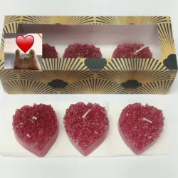 👉🏼 *Estuche de 3 velas decorativas de corazón*