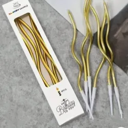 Estuche de 6 velas finas onduladas