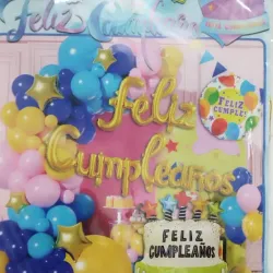 ‼️QQL-10X71- Set de Globos -Varios colores con un pastel‼️