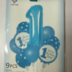‼️Set de 9 piezas first BIRTHDAY ‼️ azul