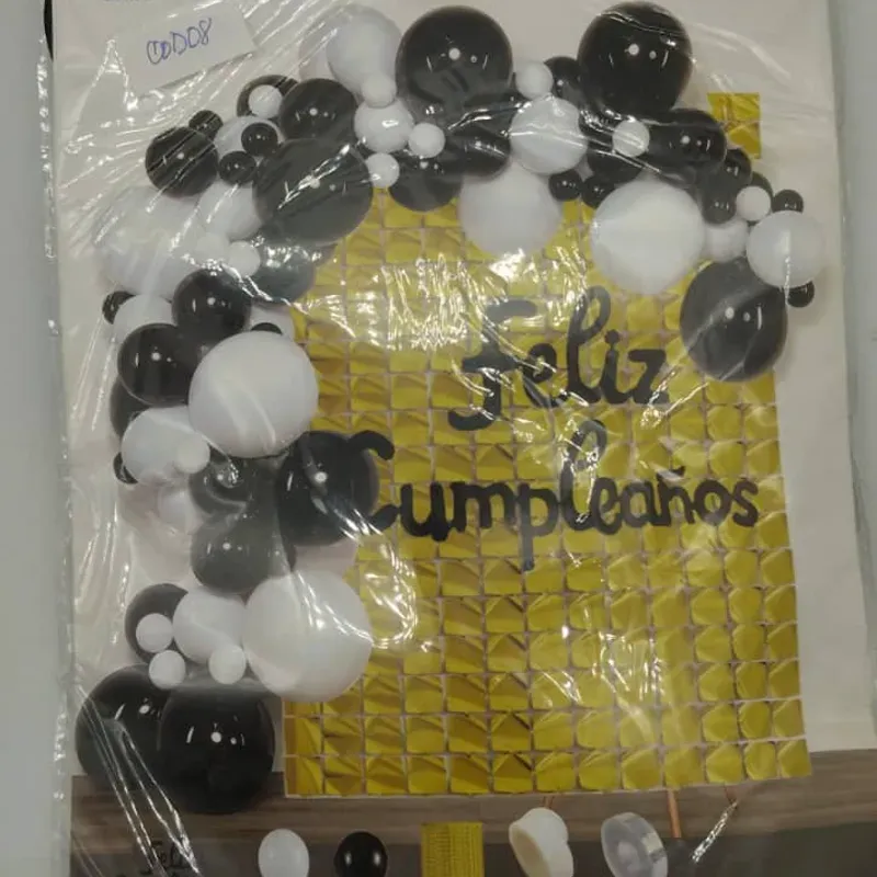 ‼️Set de Globos de 72 Piezas -Negro y Blanco (Cortina)‼️