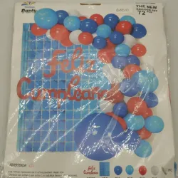 ‼️Set de Globos de 72 Piezas -Rojo, Blanco y Azul (Cortina)‼️