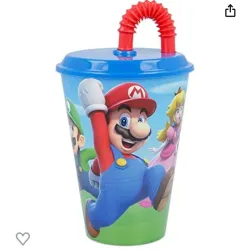 ‼️Vaso temático con absorbente Super mario ‼️