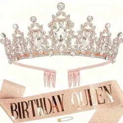 Juego de banda y tiara de cumpleaños
