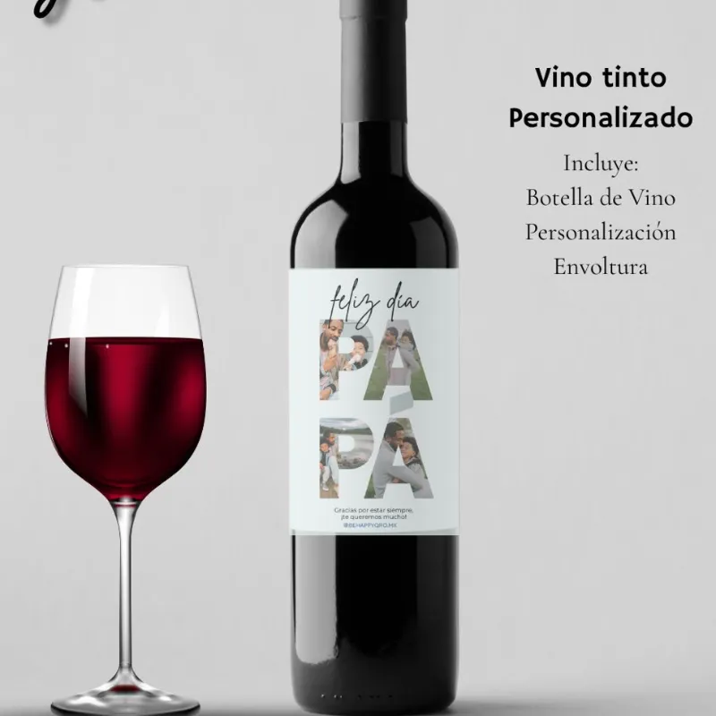 Botella de vino decorada