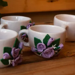 ☕ Tazas de café decoradas con cerámica fría