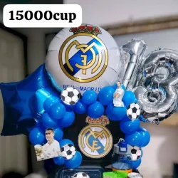 Caja con globos y desayuno o merienda