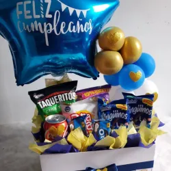 Caja sorpresa con globo y confituras variadas