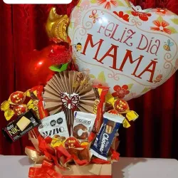 Caja sorpresa de confituras y globos