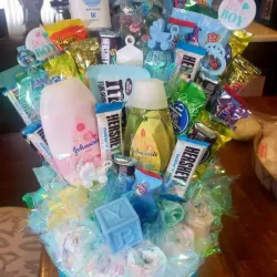 Cesta con cosas utiles para el bebe