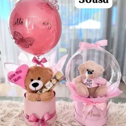 Cesta con oso y bombones ferrero