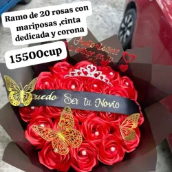 Ramo de 20 rosas con decoración
