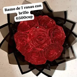 Ramo de 7 flores con brilló
