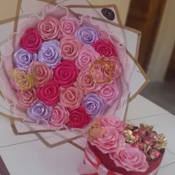 Ramo primavera premium con caja de bombones 