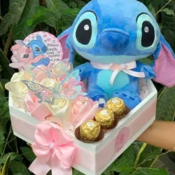 💙Cajitas con peluches y rosas eternas 😍