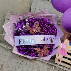 💜Ramo de 15 rosas eternas 💜