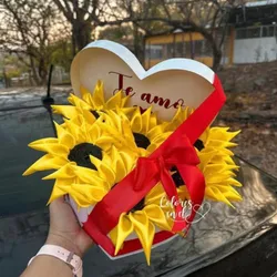 Caja Corazón 6-Girasoles Eternos 