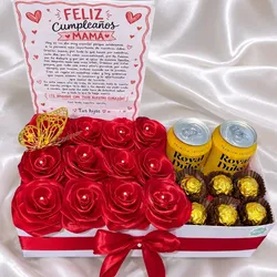 Caja rectangular de rosas eternas 🌹