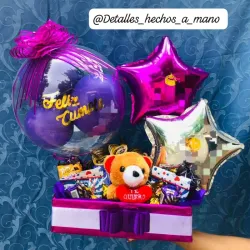 Regalo con globos y peluche