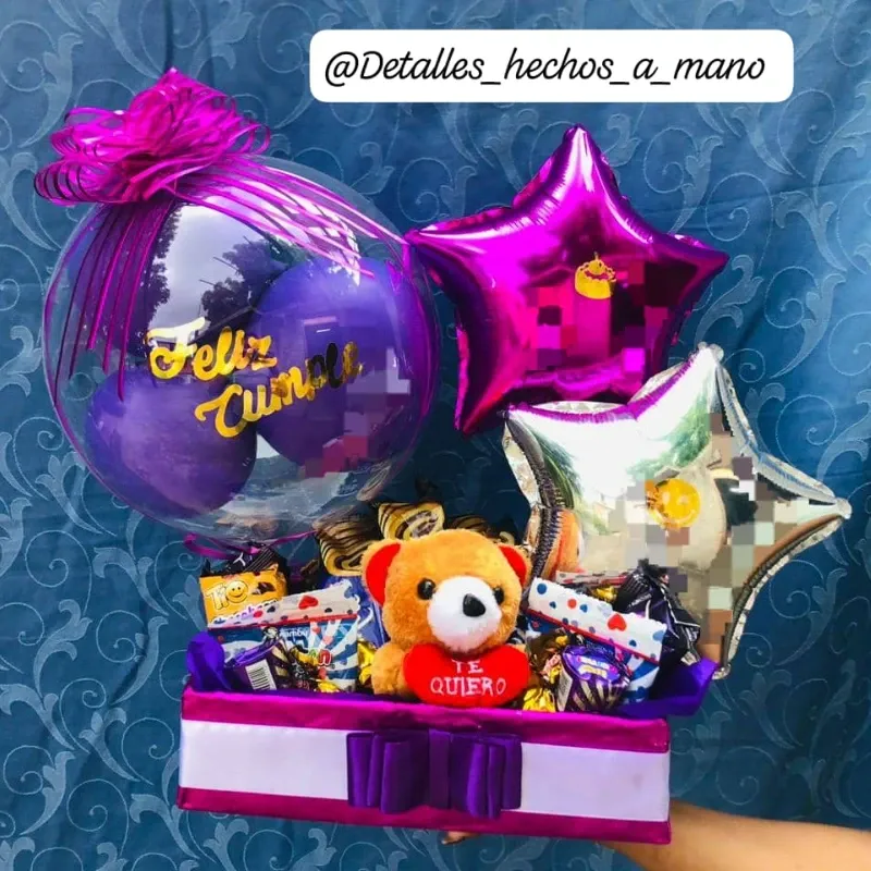 Regalo con globos y peluche