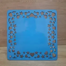 Cuadro MDF de estrellas y corazones