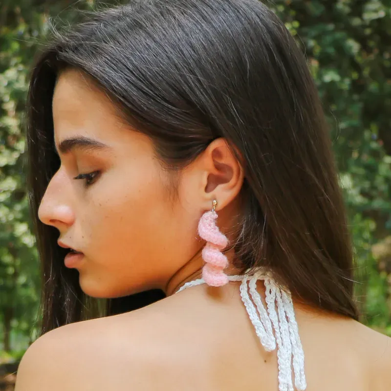 Aretes tejidos en crochet 