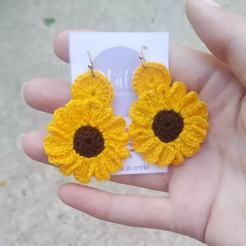 Aretes temática girasol 