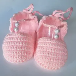 Sandalias rosadas para bebé modelo 01 perlas 